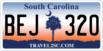 SC license plate BEJ320