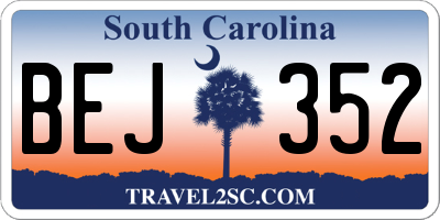 SC license plate BEJ352