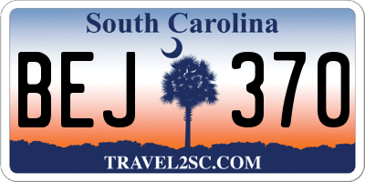 SC license plate BEJ370