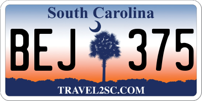 SC license plate BEJ375