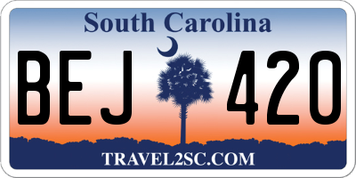 SC license plate BEJ420
