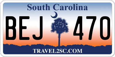 SC license plate BEJ470