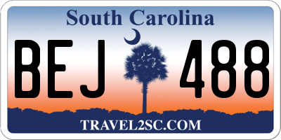 SC license plate BEJ488
