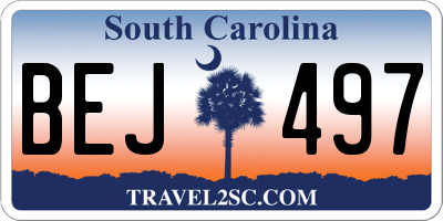 SC license plate BEJ497