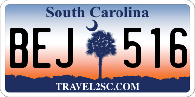 SC license plate BEJ516