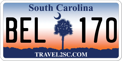 SC license plate BEL170