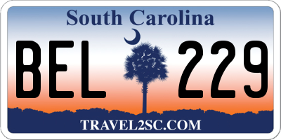 SC license plate BEL229