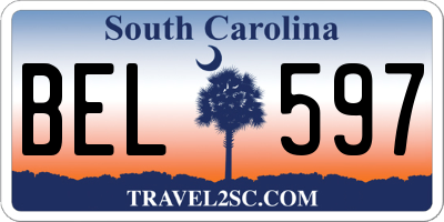 SC license plate BEL597