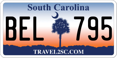 SC license plate BEL795