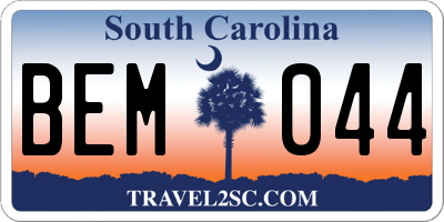 SC license plate BEM044