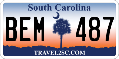 SC license plate BEM487