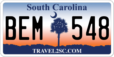 SC license plate BEM548