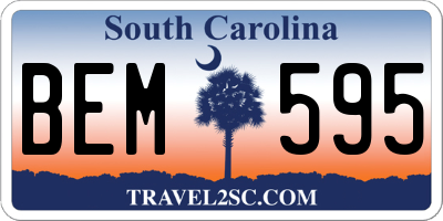SC license plate BEM595