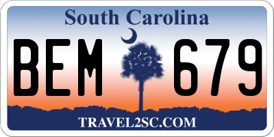 SC license plate BEM679