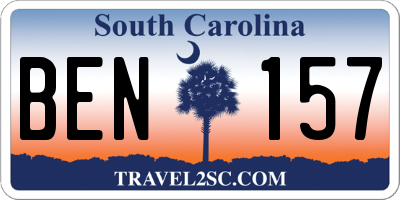 SC license plate BEN157