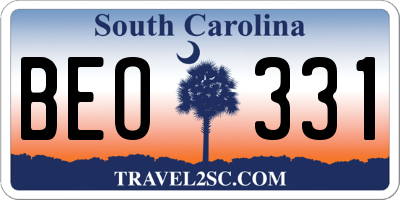 SC license plate BEO331
