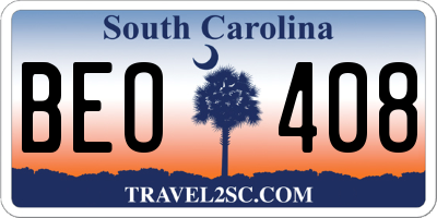 SC license plate BEO408