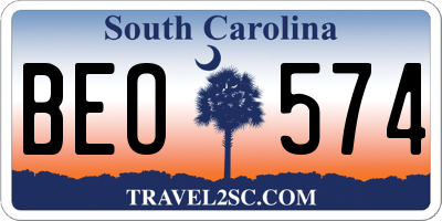 SC license plate BEO574