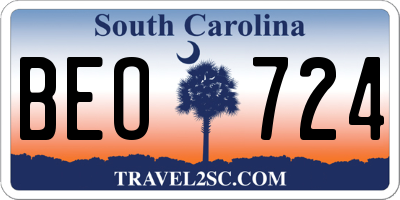 SC license plate BEO724