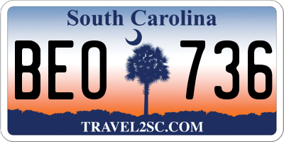 SC license plate BEO736
