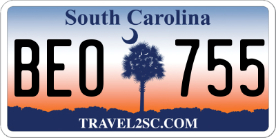 SC license plate BEO755