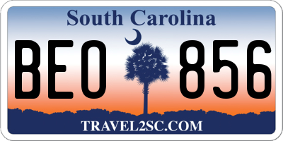 SC license plate BEO856