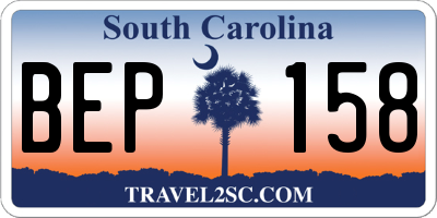 SC license plate BEP158