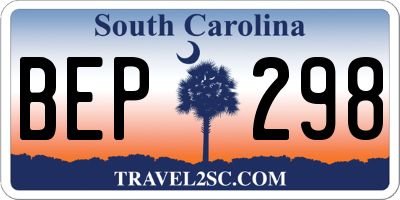 SC license plate BEP298