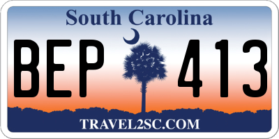 SC license plate BEP413
