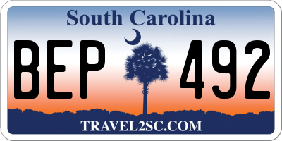 SC license plate BEP492