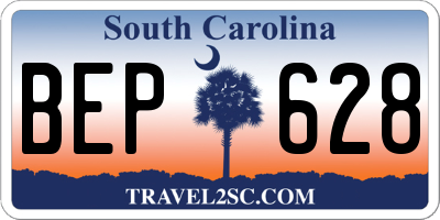 SC license plate BEP628