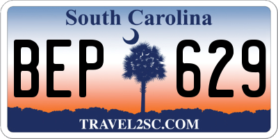 SC license plate BEP629