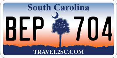 SC license plate BEP704