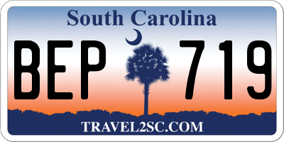 SC license plate BEP719