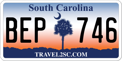 SC license plate BEP746
