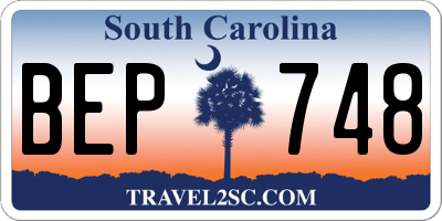 SC license plate BEP748