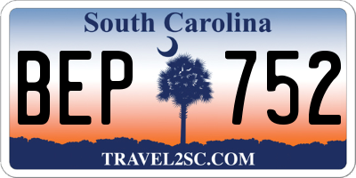 SC license plate BEP752