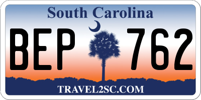 SC license plate BEP762