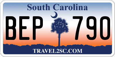 SC license plate BEP790