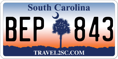 SC license plate BEP843