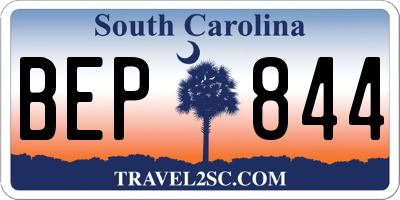 SC license plate BEP844