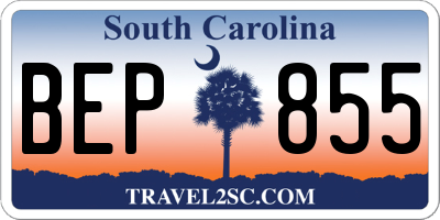 SC license plate BEP855