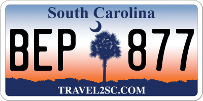 SC license plate BEP877