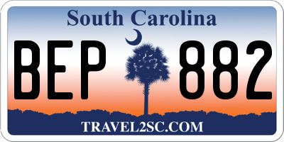 SC license plate BEP882