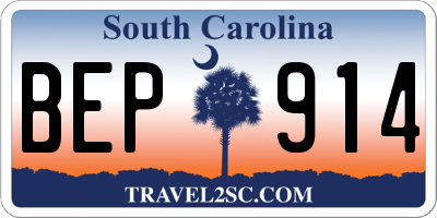 SC license plate BEP914