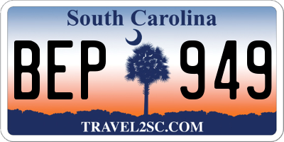 SC license plate BEP949