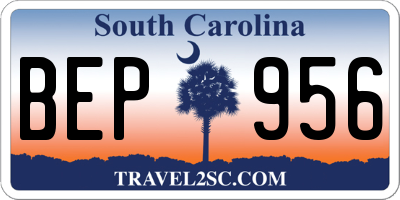 SC license plate BEP956