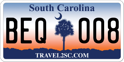 SC license plate BEQ008