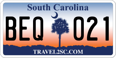 SC license plate BEQ021
