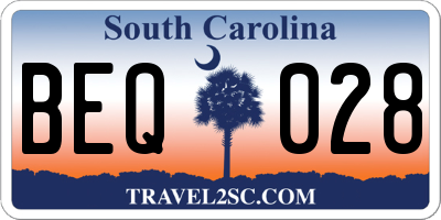 SC license plate BEQ028
